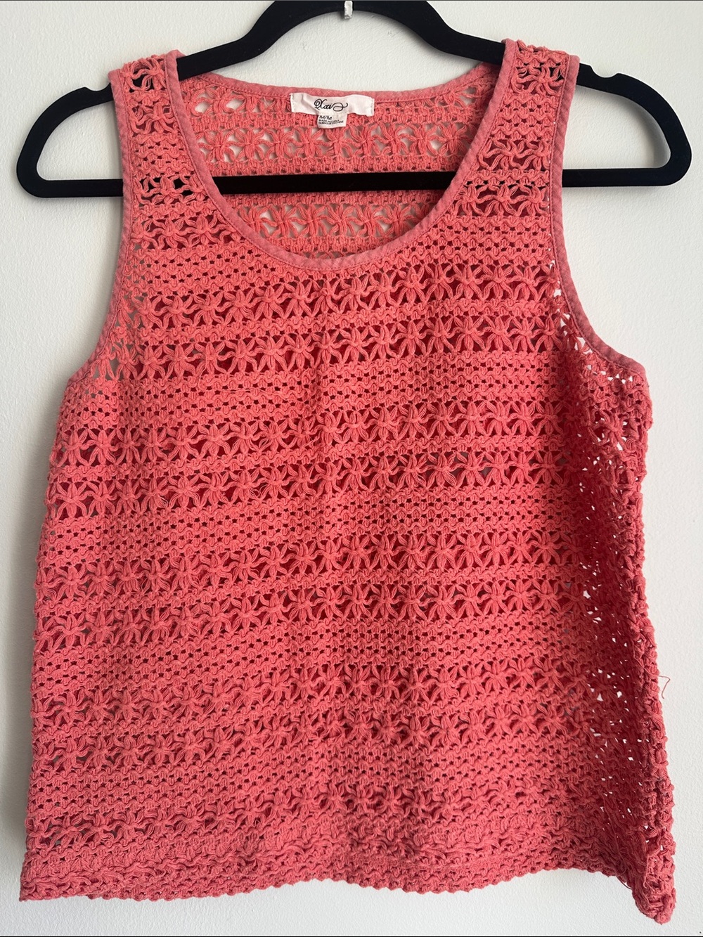 Coral Crochet Tank Top